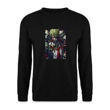 Anime Zombie Bräutigam - Unisex Pullover - Schwarz - Vorne - Alina (178cm) & Michal (187cm)