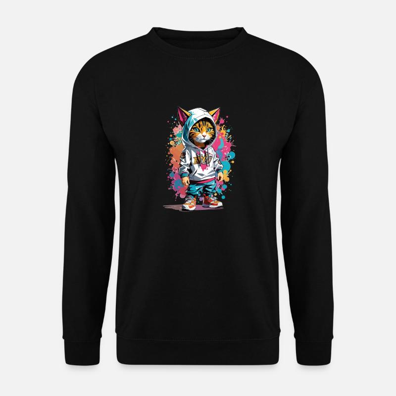 Graffiti Katze - Unisex Pullover - Schwarz