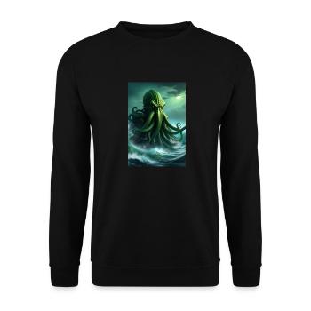 Cthulhu - Unisex Sweatshirt - black - Front - Alina (178cm) & Michal (187cm)