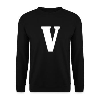 V - Unisex Pullover - Schwarz - Vorne - Alina (178cm) & Michal (187cm)