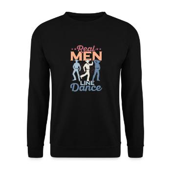Real Men Line Dance Western Country Music - Sweat-shirt Unisexe - noir - Devant - Alina (178cm) & Michal (187cm)