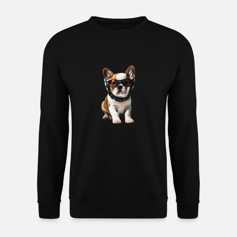 Frenchie Puppy DJ - Unisex Pullover - Schwarz