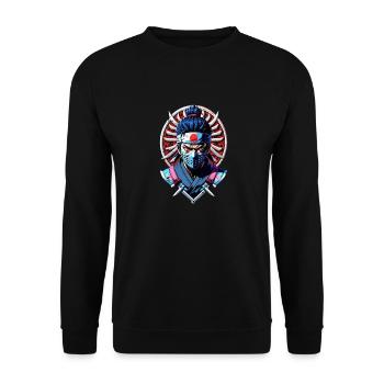 Samurai Warrior - Japan - Unisex Sweatshirt - black - Front - Alina (178cm) & Michal (187cm)