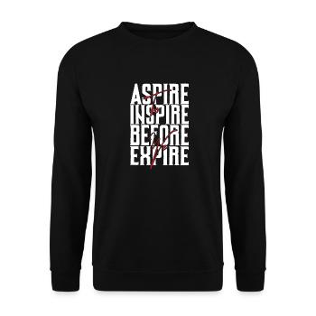 Aspire Before Expire white - Unisex Sweatshirt - black - Front - Alina (178cm) & Michal (187cm)