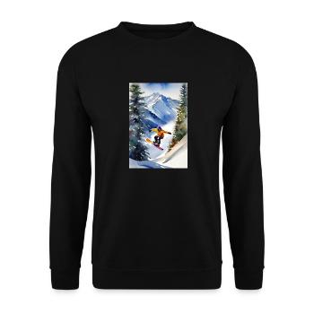 Snowboarder I - Unisex Pullover - Schwarz - Vorne - Alina (178cm) & Michal (187cm)