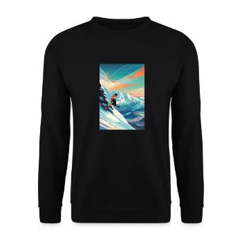 Snowboarder III - Unisex Pullover - Schwarz - Vorne - Alina (178cm) & Michal (187cm)