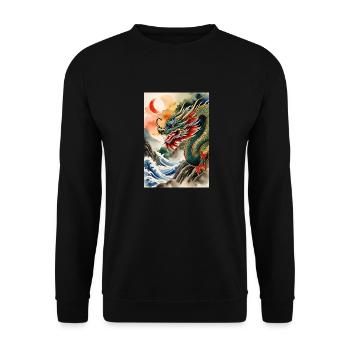 Année du Dragon II - Sweat-shirt Unisexe - noir - Devant - Alina (178cm) & Michal (187cm)