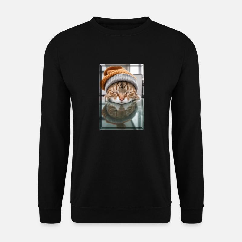 Cute sleeping kitty - Unisex Sweatshirt - black