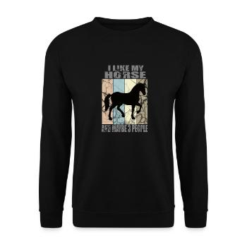 L’amour du cheval - Sweat-shirt Unisexe - noir - Devant - Alina (178cm) & Michal (187cm)