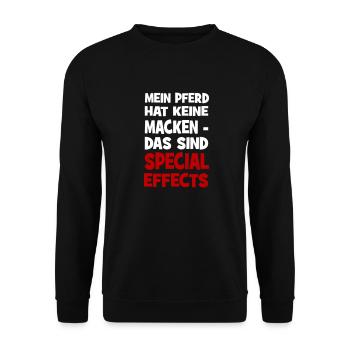 Special EffectsPferd - Unisex Pullover - Schwarz - Vorne - Alina (178cm) & Michal (187cm)