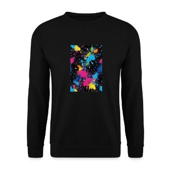 taches de couleur, éclaboussure, couleur, blobs, coloré - Sweat-shirt Unisexe - noir - Devant - Alina (178cm) & Michal (187cm)