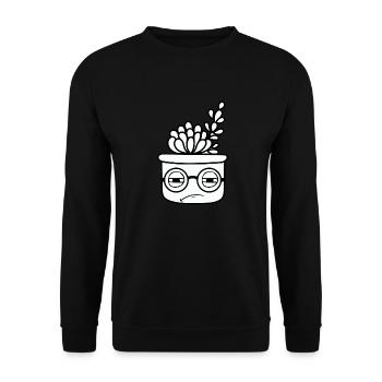 Cool Cactus with Glasses - Unisex Sweatshirt - black - Front - Alina (178cm) & Michal (187cm)