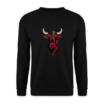 Stier - Unisex Pullover - Schwarz - Vorne - Alina (178cm) & Michal (187cm)