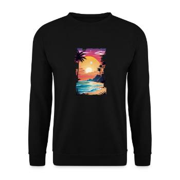 plage vacances soleil mer - Sweat-shirt Unisexe - noir - Devant - Alina (178cm) & Michal (187cm)