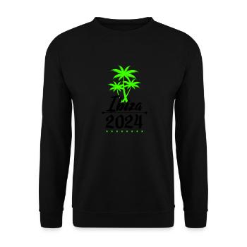 Ibiza 2024 Palm Trees - Unisex Sweatshirt - black - Front - Alina (178cm) & Michal (187cm)
