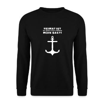 Home Home Moin says Seagull Sea Northern Lights - Unisex Sweatshirt - black - Front - Alina (178cm) & Michal (187cm)