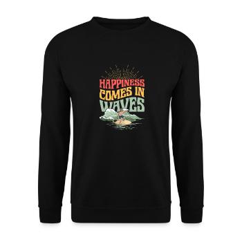 Certified Badass Forklift Operator Surfing Surfer - Unisex Sweatshirt - black - Front - Alina (178cm) & Michal (187cm)