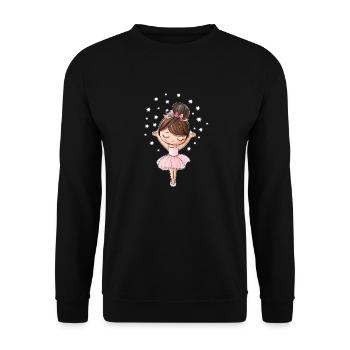 Ballerine avec étoiles - Sweat-shirt Unisexe - noir - Devant - Alina (178cm) & Michal (187cm)