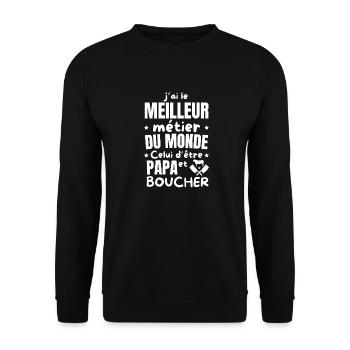 PAPA BOUCHER - Sweat-shirt Unisexe - noir - Devant - Alina (178cm) & Michal (187cm)