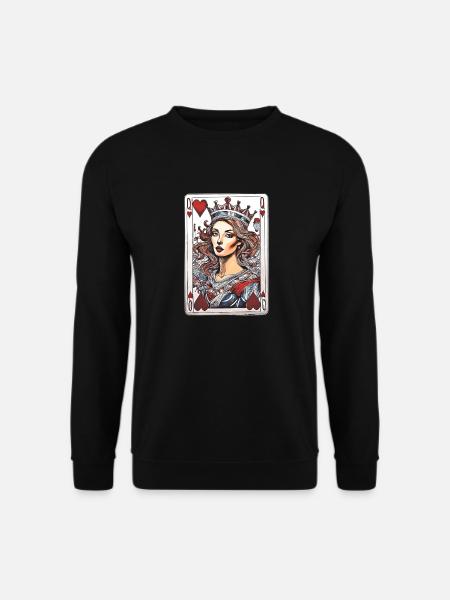 Herz Dame - Unisex Pullover - Schwarz