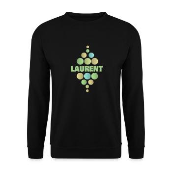 Vorname Laurent - Unisex Pullover - Schwarz - Vorne - Alina (178cm) & Michal (187cm)