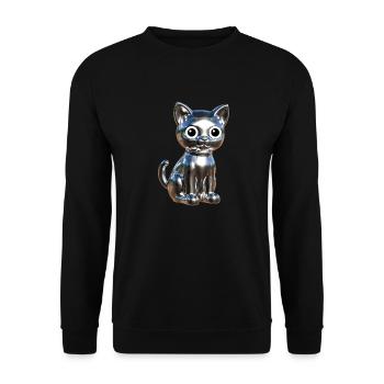 Metallic Chrom Elegance - Unisex Pullover - Schwarz - Vorne - Alina (178cm) & Michal (187cm)