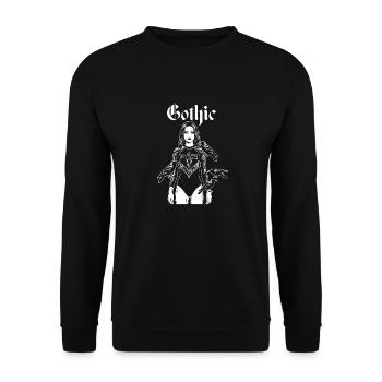 gothic girl with ravens - Unisex Sweatshirt - black - Front - Alina (178cm) & Michal (187cm)
