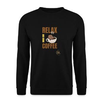 Relax and drink coffee - Unisex Pullover - Schwarz - Vorne - Alina (178cm) & Michal (187cm)