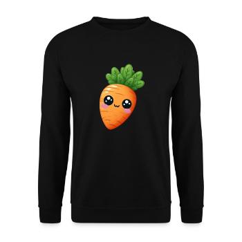 Kawaii Karotte - Unisex Pullover - Schwarz - Vorne - Alina (178cm) & Michal (187cm)