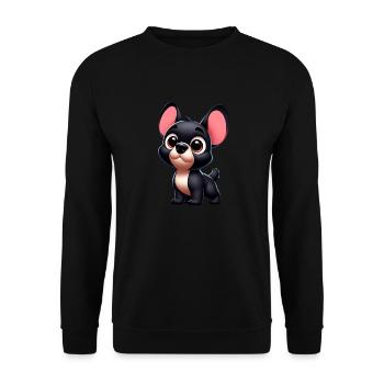 Französische Bulldogge - Unisex Pullover - Schwarz - Vorne - Alina (178cm) & Michal (187cm)