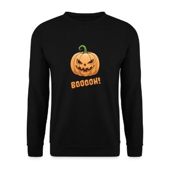 Halloween-Pumpkin - Unisex Pullover - Schwarz - Vorne - Alina (178cm) & Michal (187cm)