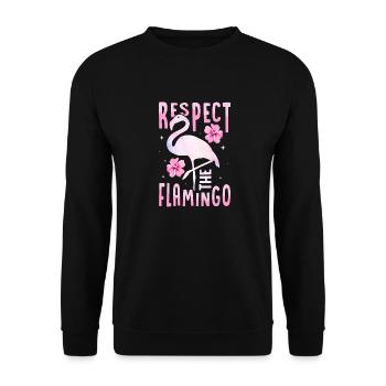 Respect L’Oiseau Rose Flamant Mignon - Sweat-shirt Unisexe - noir - Devant - Alina (178cm) & Michal (187cm)