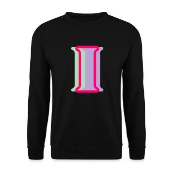 Lettre i multicolore - Sweat-shirt Unisexe - noir - Devant - Alina (178cm) & Michal (187cm)