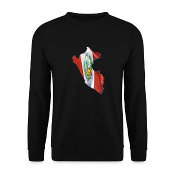 Peru flag in the map of Peru - Unisex Sweatshirt - black - Front - Alina (178cm) & Michal (187cm)