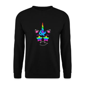 Licorne drôle avec des lunettes de soleil arc-en-ciel coloré - Sweat-shirt Unisexe - noir - Devant - Alina (178cm) & Michal (187cm)