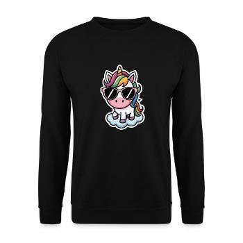 Style d’autocollant licorne - Sweat-shirt Unisexe - noir - Devant - Alina (178cm) & Michal (187cm)