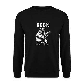 Roaring bear joue de la guitare dans un groupe de rock - Sweat-shirt Unisexe - noir - Devant - Alina (178cm) & Michal (187cm)