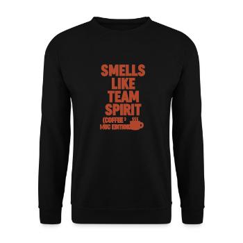 "Team No Sleep – Koffein & Kampfgeist" - Unisex Pullover - Schwarz - Vorne - Alina (178cm) & Michal (187cm)
