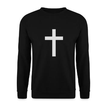 Christian cross of jesus - Unisex Sweatshirt - black - Front - Alina (178cm) & Michal (187cm)