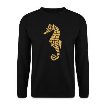 Seahorses maritime gold seahorse swimming - Unisex Sweatshirt - black - Front - Alina (178cm) & Michal (187cm)