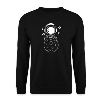ASTRONAUTE LUNE MOTIF SPATIAL COSMONAUTE STAR MUSIC - Sweat-shirt Unisexe - noir - Devant - Alina (178cm) & Michal (187cm)