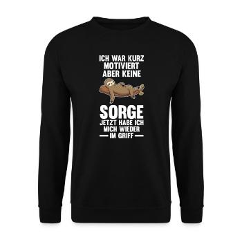 Faultier Faul Faultier-Liebhaber Geschenk - Unisex Pullover - Schwarz - Vorne - Alina (178cm) & Michal (187cm)