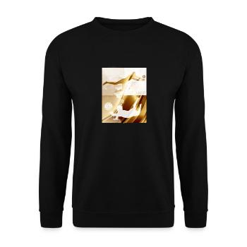 volleyball, volleyballer, beachball,graffiti,gold - Unisex Sweatshirt - black - Front - Alina (178cm) & Michal (187cm)