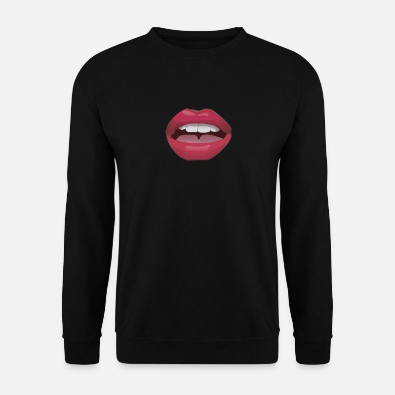 Red lips with teeth - Unisex Sweatshirt - black