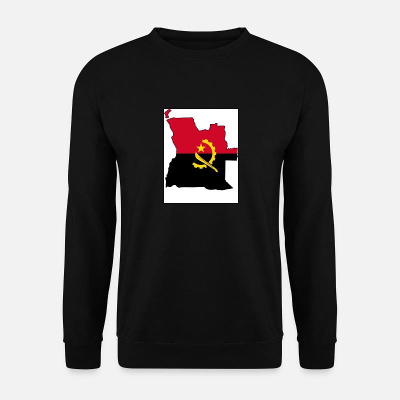 Angola Flagge, Map - Unisex Pullover - Schwarz
