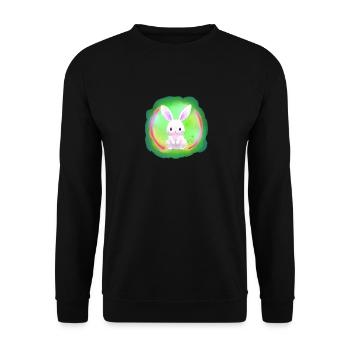 Hase Kaninchen weiss weisses weisser - Unisex Pullover - Schwarz - Vorne - Alina (178cm) & Michal (187cm)