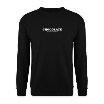 LE CHOCOLAT NE POSE PAS DE QUESTIONS STUPIDES - Sweat-shirt Unisexe - noir - Devant - Alina (178cm) & Michal (187cm)