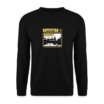 Aachen Kaiserstadt Nostalgie Fan Ölbilddesign - Unisex Pullover - Schwarz - Vorne - Alina (178cm) & Michal (187cm)