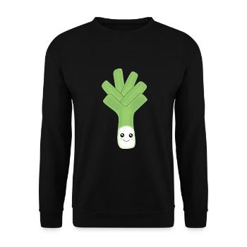 Poireaux de kawaï Fruits de kawaï Légumes de kawaï - Sweat-shirt Unisexe - noir - Devant - Alina (178cm) & Michal (187cm)