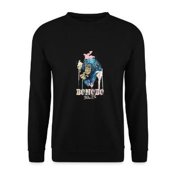 Lustiges Affe Schimpanse DNA - Unisex Pullover - Schwarz - Vorne - Alina (178cm) & Michal (187cm)